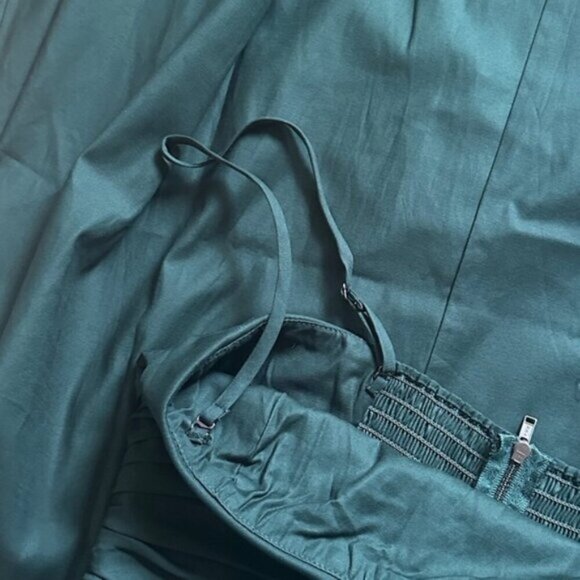 NEW Reformation Lissa Cotton Midi Dress Forest Green Removable Strap | US 4 UK 8 - Picture 12 of 13
